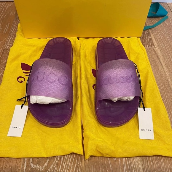 NEW GUCCI x ADIDAS LADIES PURPLE SLIDE